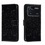 Custodia in pelle per telefono con motivo a goffratura Sun Mandala, For Xiaomi Poco C40, For Xiaomi Poco M4 Pro