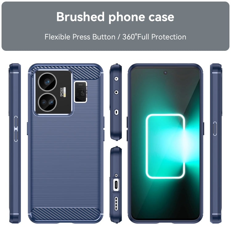 Custodia per telefono TPU in fibra di carbonio con trama spazzolata, For Realme GT3, For Realme GT Neo 5, For Huawei P60