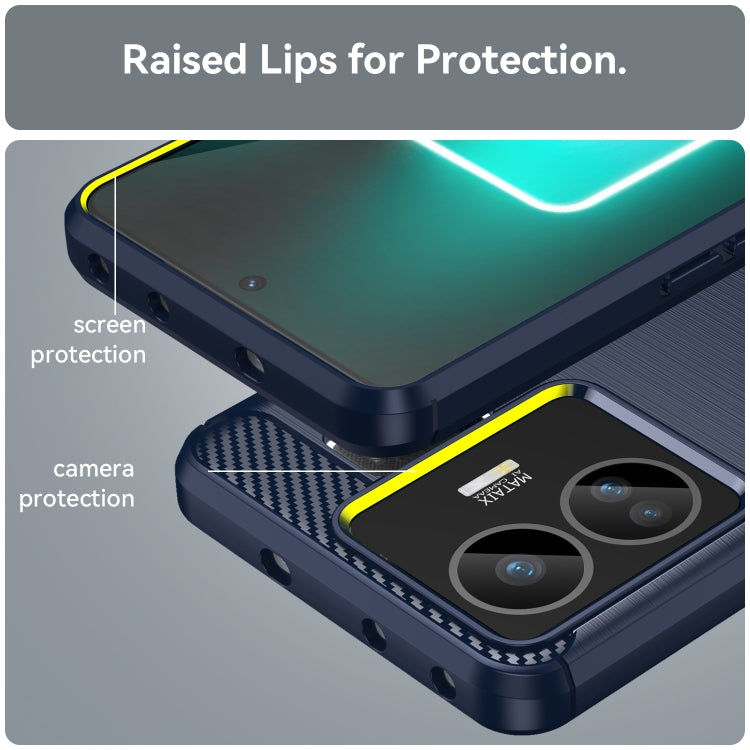 Custodia per telefono TPU in fibra di carbonio con trama spazzolata, For Realme GT3, For Realme GT Neo 5, For Huawei P60