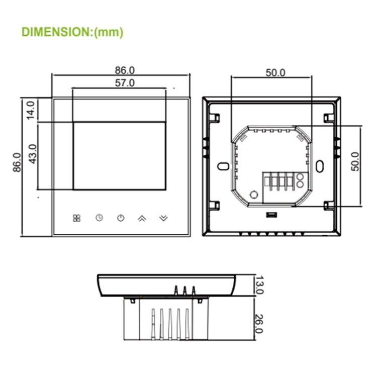 Termostato WiFi riscaldamento 220V per cassette standard