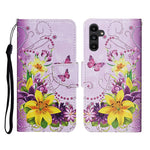 Custodia in pelle con motivo per Samsung Galaxy A24 4G