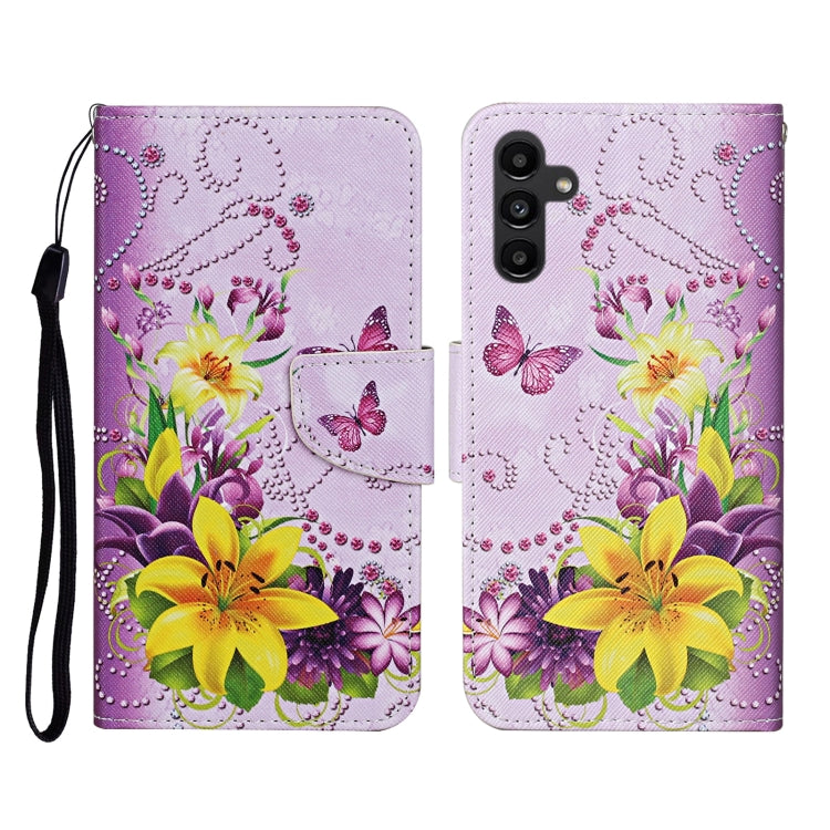 Custodia in pelle con motivo per Samsung Galaxy A24 4G
