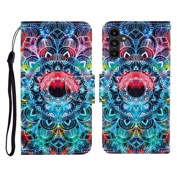 Custodia in pelle con motivo per Samsung Galaxy A24 4G