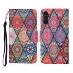 Custodia in pelle con motivo per Samsung Galaxy A24 4G