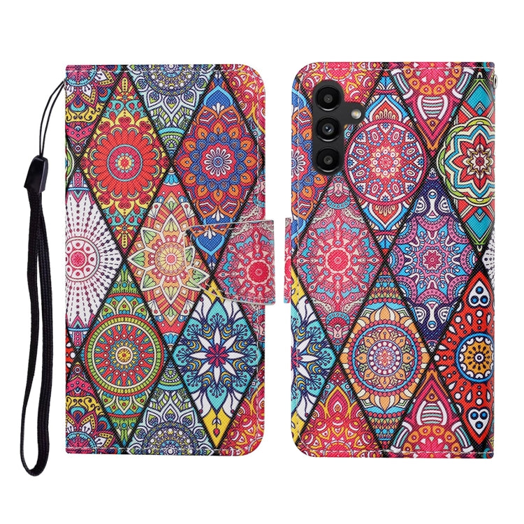 Custodia in pelle con motivo per Samsung Galaxy A24 4G