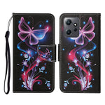 Custodia in pelle con motivo per Xiaomi Redmi Note 12 4G