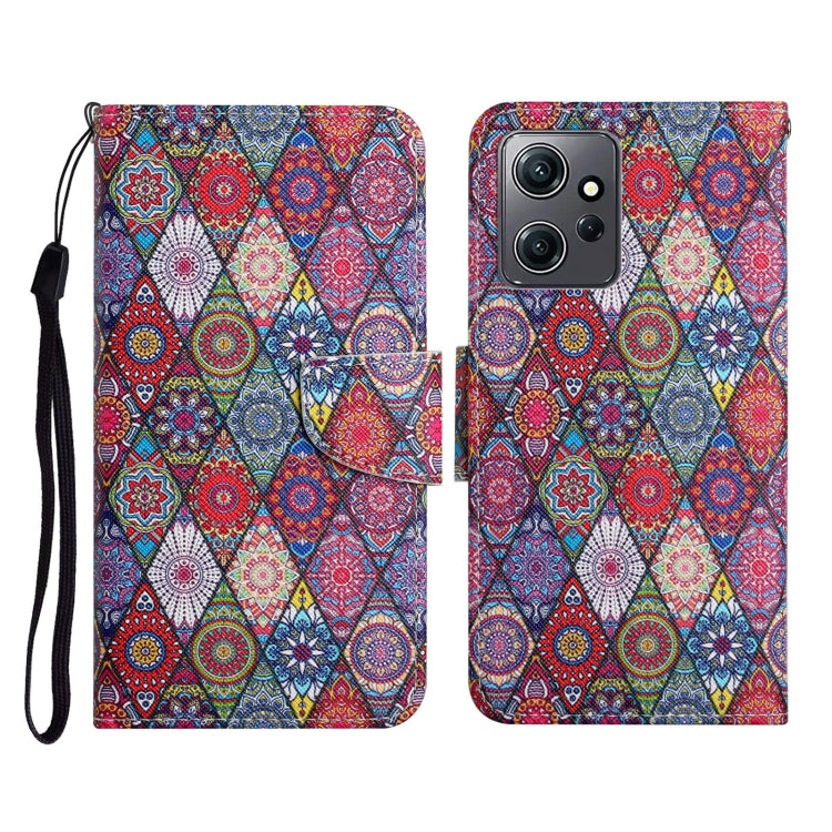 Custodia in pelle con motivo per Xiaomi Redmi Note 12 4G