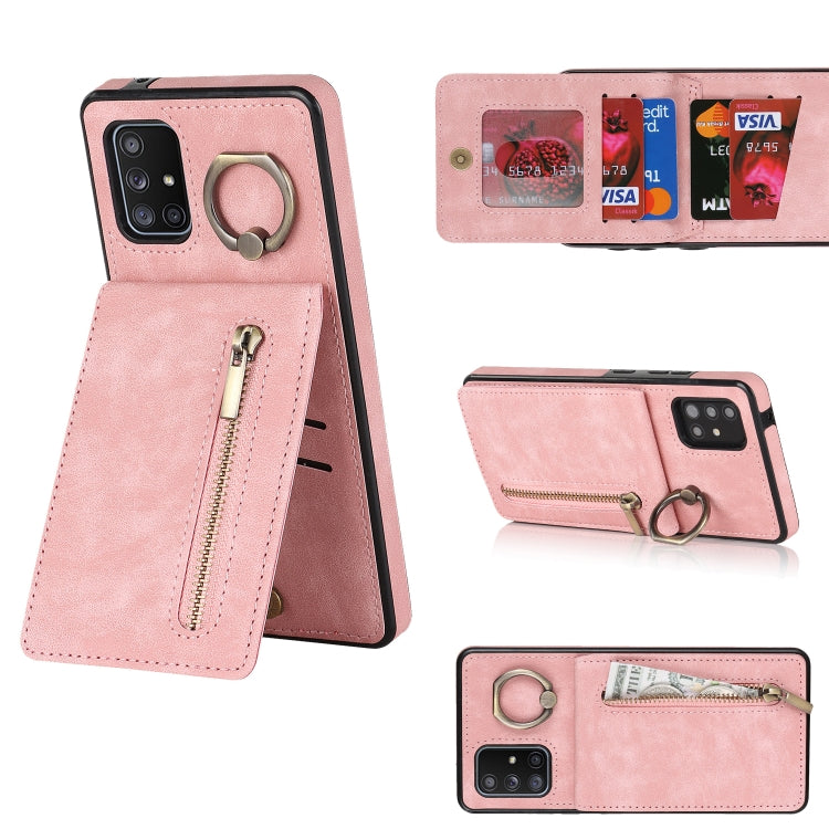 Custodia con anello e slot RFID per Samsung Galaxy A71 5G