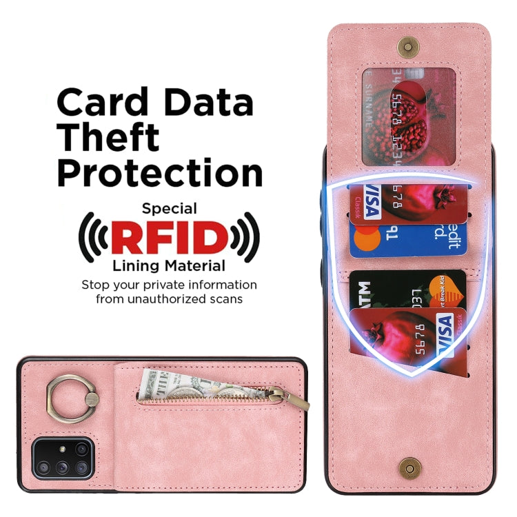 Custodia con anello e slot RFID per Samsung Galaxy A71 5G