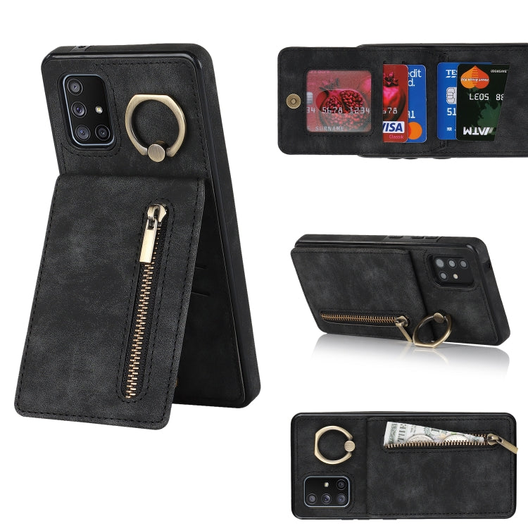 Custodia con anello e slot RFID per Samsung Galaxy A71 5G