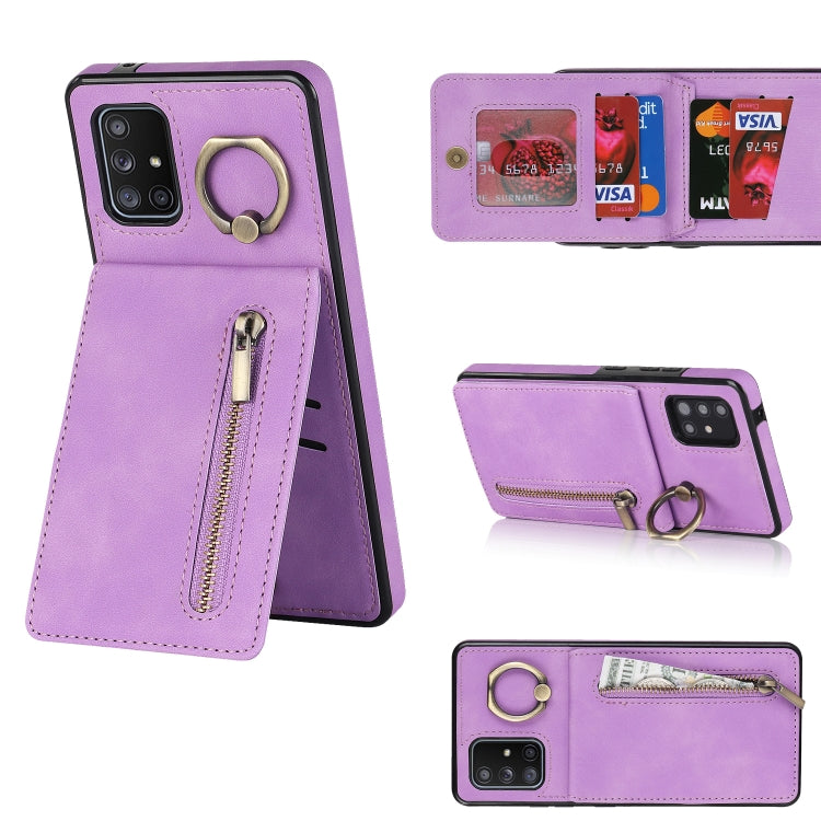 Custodia con anello e slot RFID per Samsung Galaxy A71 5G