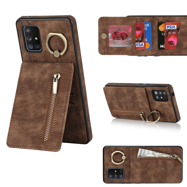Custodia con anello e slot RFID per Samsung Galaxy A71 5G
