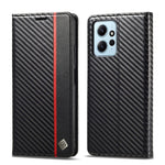 Custodia per telefono in pelle in fibra di carbonio LC.IMEEKE, For Xiaomi Redmi Note 12 4G Global