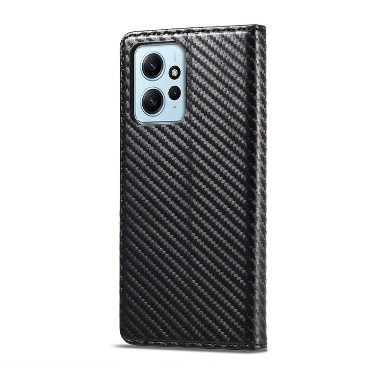 Custodia per telefono in pelle in fibra di carbonio LC.IMEEKE, For Xiaomi Redmi Note 12 4G Global