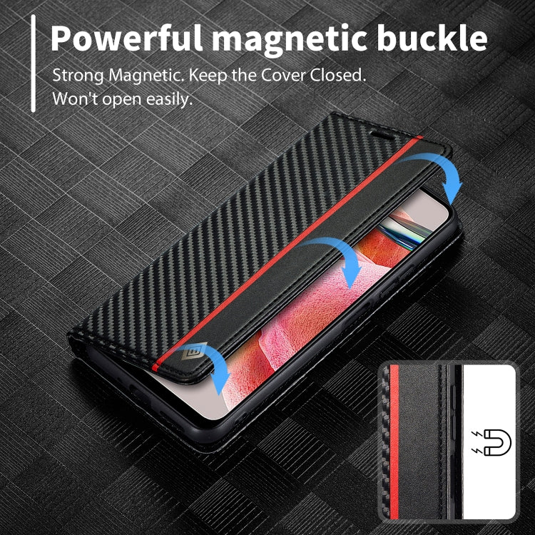 Custodia per telefono in pelle in fibra di carbonio LC.IMEEKE, For Xiaomi Redmi Note 12 4G Global