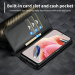 Custodia per telefono in pelle in fibra di carbonio LC.IMEEKE, For Xiaomi Redmi Note 12 4G Global