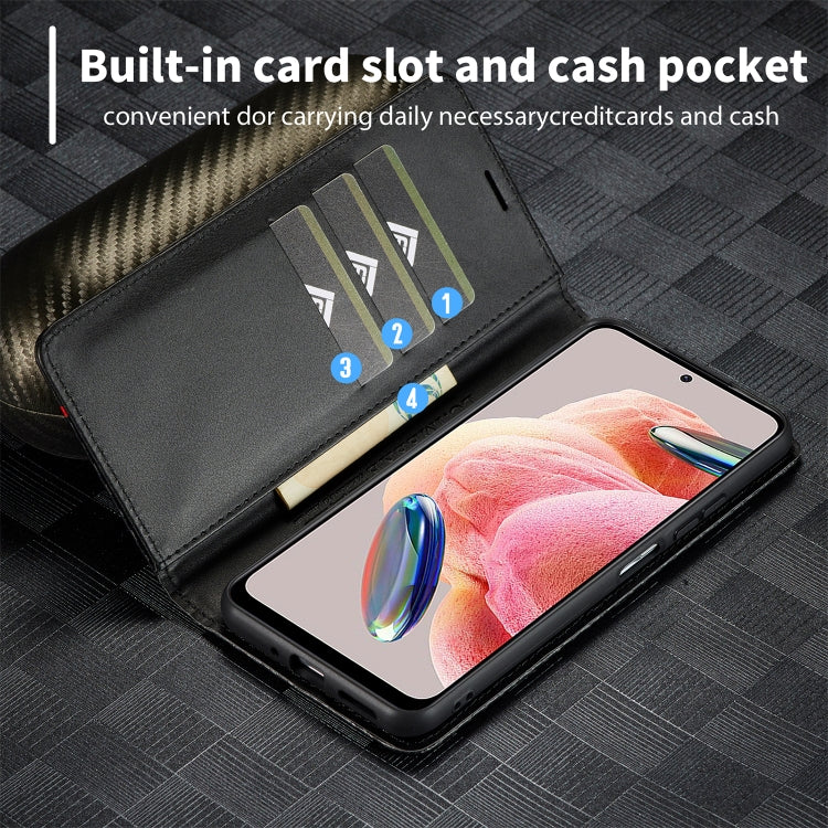 Custodia per telefono in pelle in fibra di carbonio LC.IMEEKE, For Xiaomi Redmi Note 12 4G Global