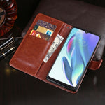 idewei Custodia per telefono in pelle con texture Crazy Horse con supporto, For Sharp Rouvo V, For Ulefone Note 14, For Xiaomi Poco C55/Redmi 12C/Redmi 11A