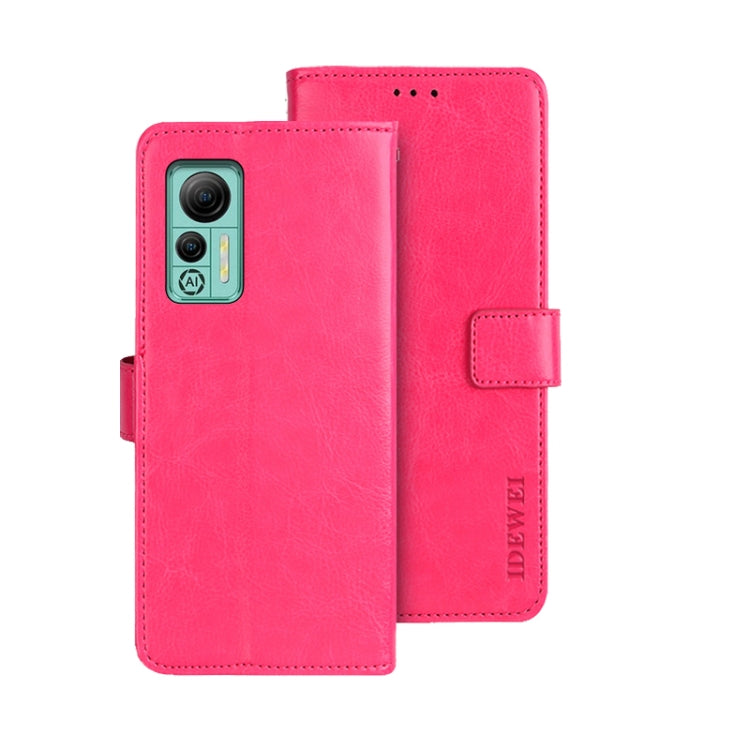 idewei Custodia per telefono in pelle con texture Crazy Horse con supporto, For Sharp Rouvo V, For Ulefone Note 14, For Xiaomi Poco C55/Redmi 12C/Redmi 11A