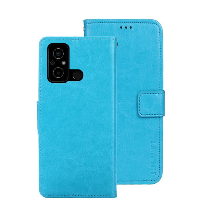 idewei Custodia per telefono in pelle con texture Crazy Horse con supporto, For Sharp Rouvo V, For Ulefone Note 14, For Xiaomi Poco C55/Redmi 12C/Redmi 11A