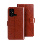 idewei Custodia per telefono in pelle con texture Crazy Horse con supporto, For Sharp Rouvo V, For Ulefone Note 14, For Xiaomi Poco C55/Redmi 12C/Redmi 11A