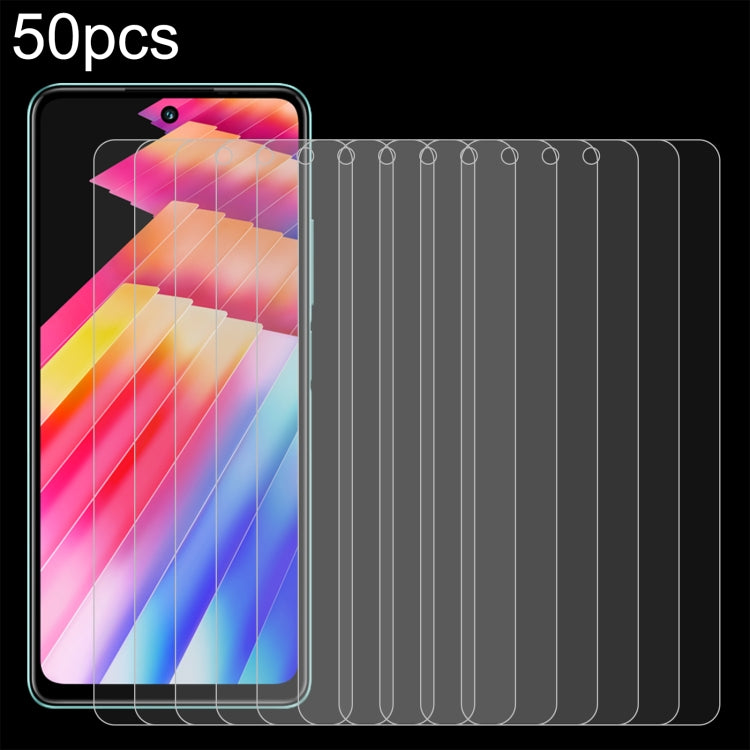 50 pellicole in vetro temperato 0,26 mm 9H 2,5D, For Infinix Hot 30 (50 PCS), For Infinix Hot 30i (50 PCS)