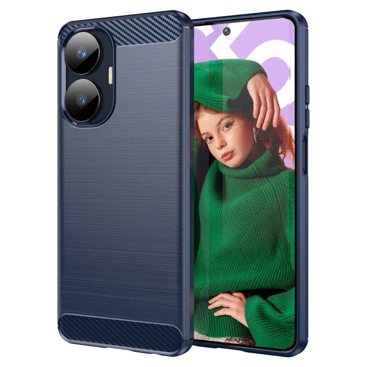 Custodia per telefono TPU in fibra di carbonio con trama spazzolata, For Realme C55, For OPPO A58 5G, For OPPO A58X 5G, For OPPO A78 5G