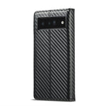 Custodia per telefono in pelle in fibra di carbonio LC.IMEEKE, For Google Pixel 7a
