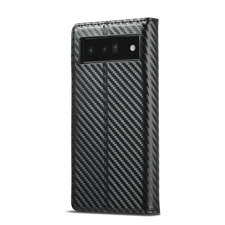 Custodia per telefono in pelle in fibra di carbonio LC.IMEEKE, For Google Pixel 7a