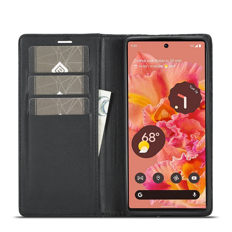 Custodia per telefono in pelle in fibra di carbonio LC.IMEEKE, For Google Pixel 7a