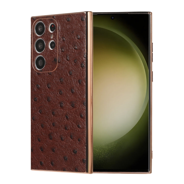 Custodia in pelle struzzo per Samsung Galaxy S23 Ultra