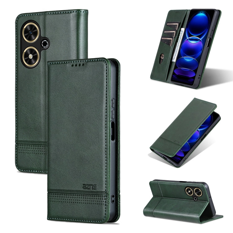 AZNS Custodia per telefono in pelle a conchiglia con struttura in vitello magnetico, For Honor 200, For Honor 200 Pro, For Honor Play 50/Play 50m 5G, For Honor 200 Lite Global