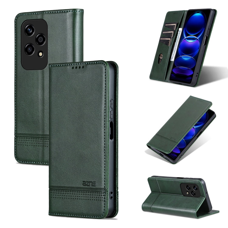 AZNS Custodia per telefono in pelle a conchiglia con struttura in vitello magnetico, For Honor 200, For Honor 200 Pro, For Honor Play 50/Play 50m 5G, For Honor 200 Lite Global