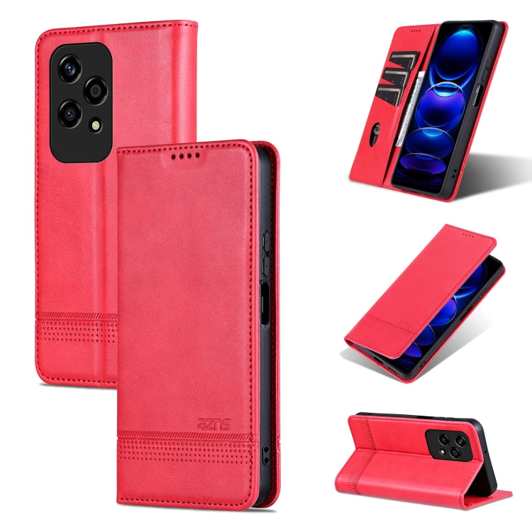 AZNS Custodia per telefono in pelle a conchiglia con struttura in vitello magnetico, For Honor 200, For Honor 200 Pro, For Honor Play 50/Play 50m 5G, For Honor 200 Lite Global