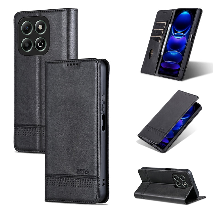 AZNS Custodia per telefono in pelle a conchiglia con struttura in vitello magnetico, For Honor X60, For Honor X60i, For Honor Play 60 Plus, For Honor X6b