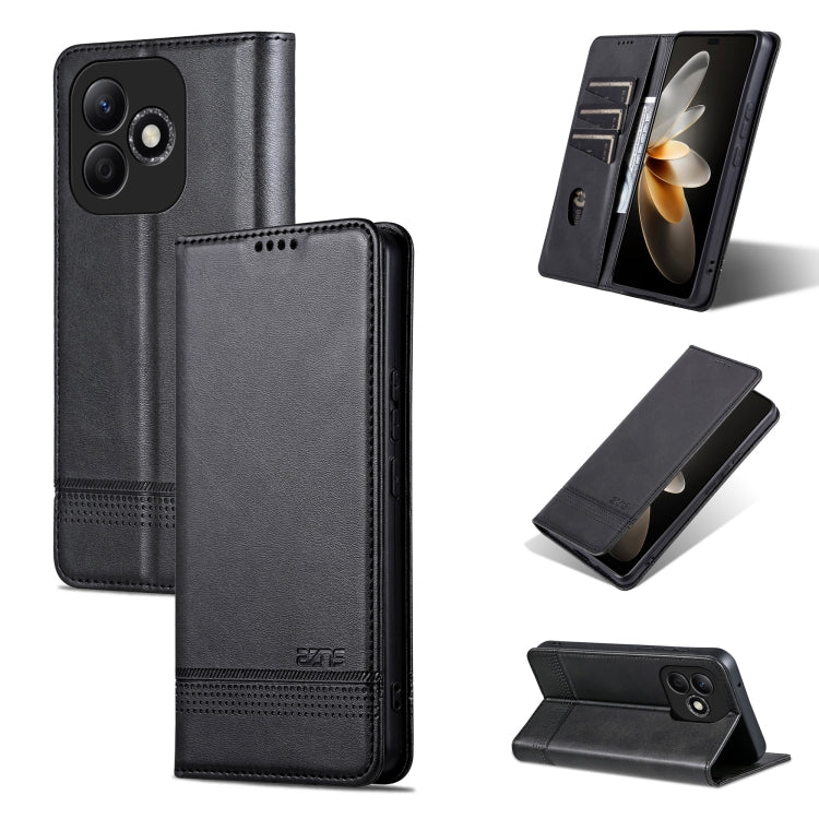 AZNS Custodia per telefono in pelle a conchiglia con struttura in vitello magnetico, For Honor X60, For Honor X60i, For Honor Play 60 Plus, For Honor X6b