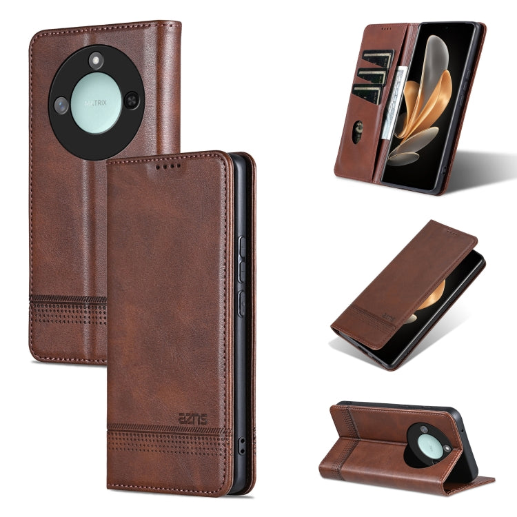 AZNS Custodia per telefono in pelle a conchiglia con struttura in vitello magnetico, For Honor X60, For Honor X60i, For Honor Play 60 Plus, For Honor X6b