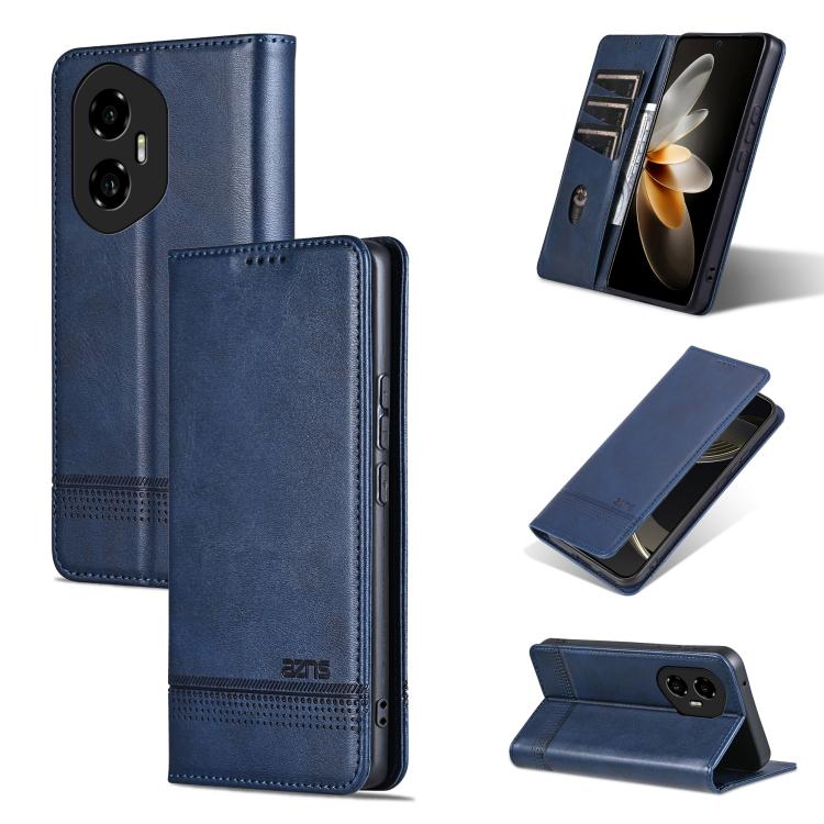 AZNS Custodia per telefono in pelle a conchiglia con struttura in vitello magnetico, For Honor 300, For Honor Magic7 Pro, For Honor Magic7, For Honor X60 Pro