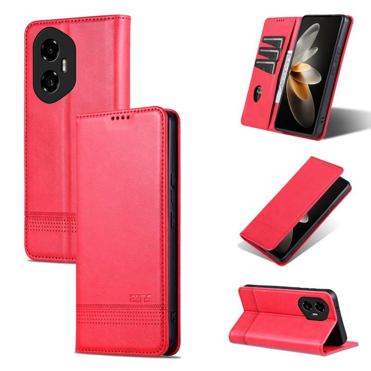 AZNS Custodia per telefono in pelle a conchiglia con struttura in vitello magnetico, For Honor 300, For Honor Magic7 Pro, For Honor Magic7, For Honor X60 Pro