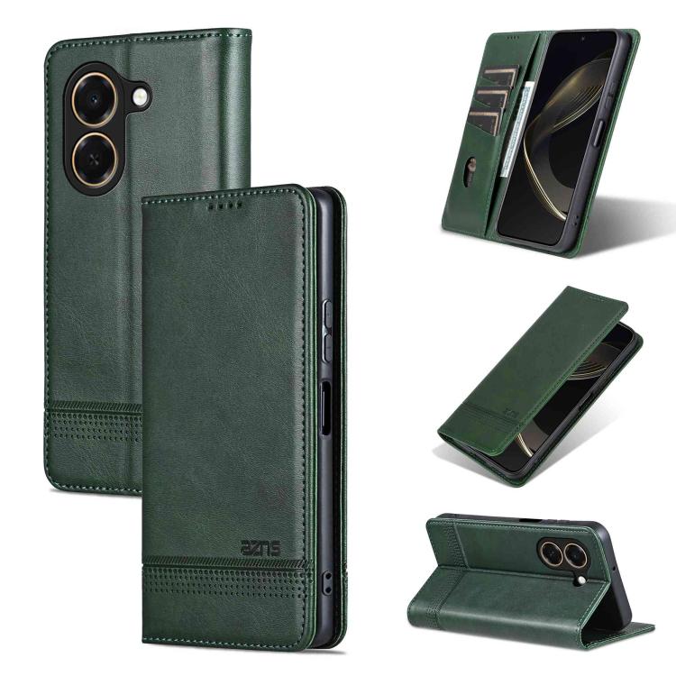 AZNS Custodia per telefono in pelle a conchiglia con struttura in vitello magnetico, For Honor X80 Pro Max 5G, For Honor Play 80 Plus 5G, For Honor 600 Pro Global, For Honor 600 Global