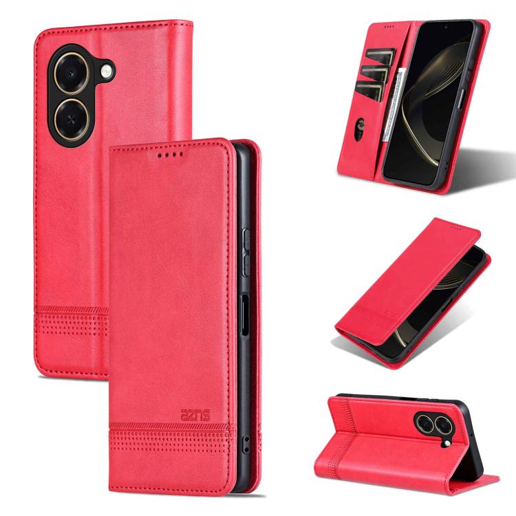 AZNS Custodia per telefono in pelle a conchiglia con struttura in vitello magnetico, For Honor X80 Pro Max 5G, For Honor Play 80 Plus 5G, For Honor 600 Pro Global, For Honor 600 Global