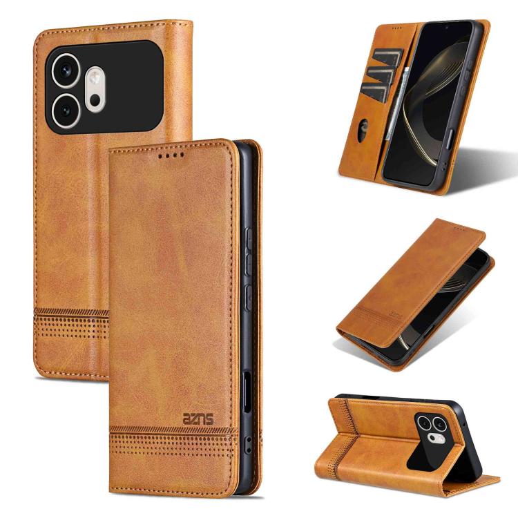 AZNS Custodia per telefono in pelle a conchiglia con struttura in vitello magnetico, For Honor X80 Pro Max 5G, For Honor Play 80 Plus 5G, For Honor 600 Pro Global, For Honor 600 Global