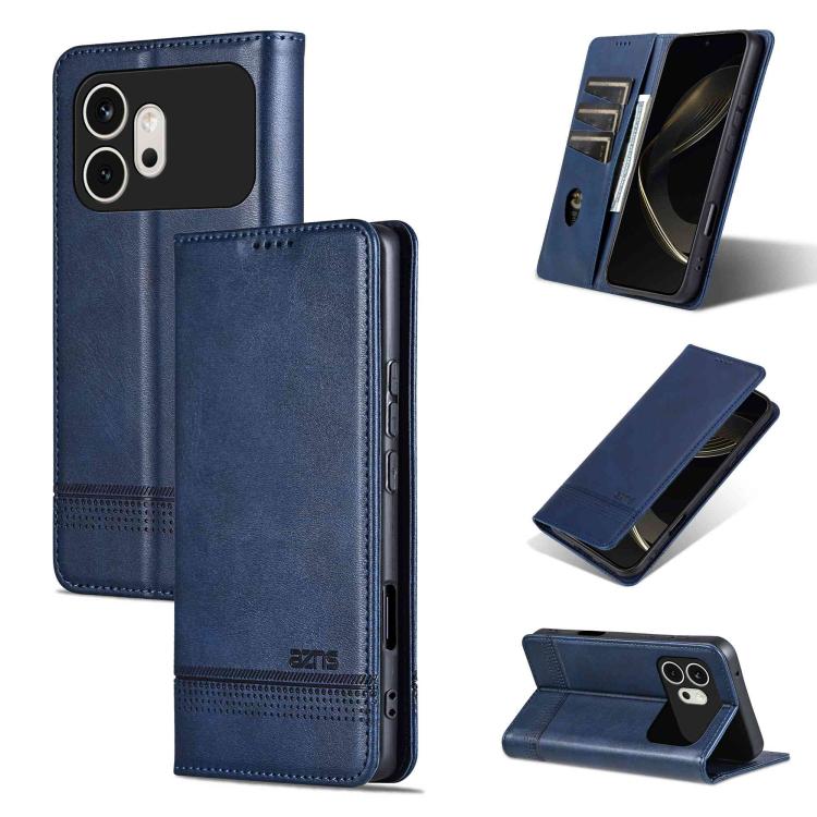 AZNS Custodia per telefono in pelle a conchiglia con struttura in vitello magnetico, For Honor X80 Pro Max 5G, For Honor Play 80 Plus 5G, For Honor 600 Pro Global, For Honor 600 Global
