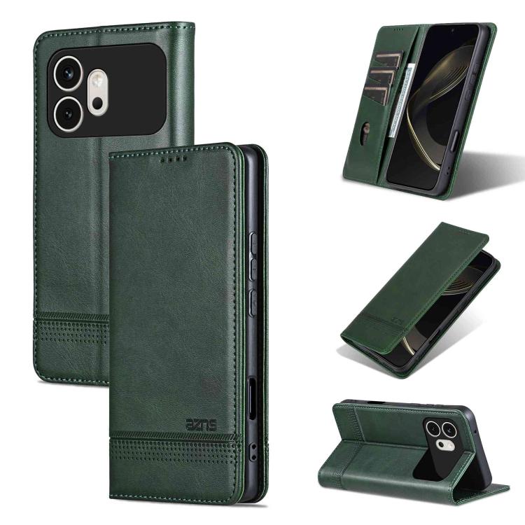 AZNS Custodia per telefono in pelle a conchiglia con struttura in vitello magnetico, For Honor X80 Pro Max 5G, For Honor Play 80 Plus 5G, For Honor 600 Pro Global, For Honor 600 Global