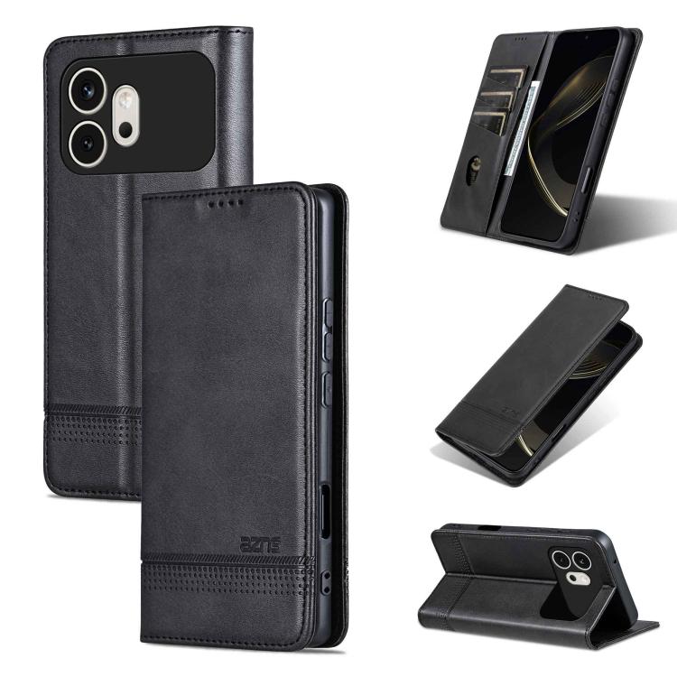 AZNS Custodia per telefono in pelle a conchiglia con struttura in vitello magnetico, For Honor X80 Pro Max 5G, For Honor Play 80 Plus 5G, For Honor 600 Pro Global, For Honor 600 Global