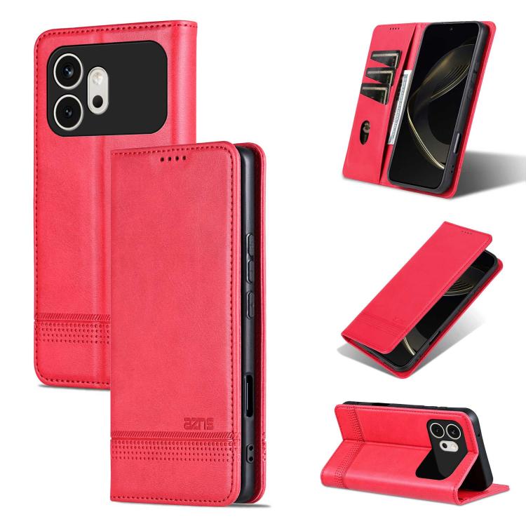 AZNS Custodia per telefono in pelle a conchiglia con struttura in vitello magnetico, For Honor X80 Pro Max 5G, For Honor Play 80 Plus 5G, For Honor 600 Pro Global, For Honor 600 Global