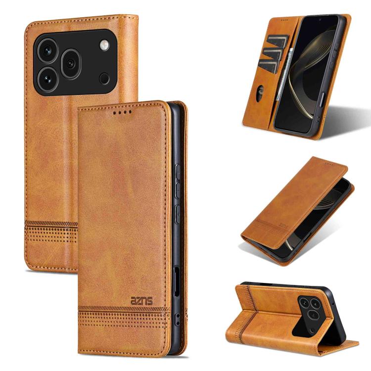 AZNS Custodia per telefono in pelle a conchiglia con struttura in vitello magnetico, For Honor X80 Pro Max 5G, For Honor Play 80 Plus 5G, For Honor 600 Pro Global, For Honor 600 Global