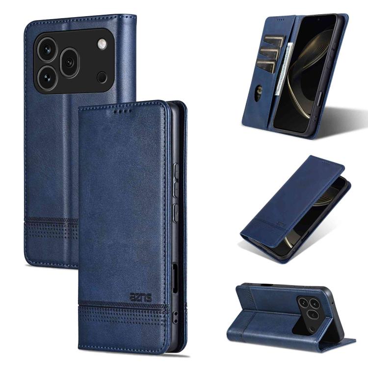 AZNS Custodia per telefono in pelle a conchiglia con struttura in vitello magnetico, For Honor X80 Pro Max 5G, For Honor Play 80 Plus 5G, For Honor 600 Pro Global, For Honor 600 Global