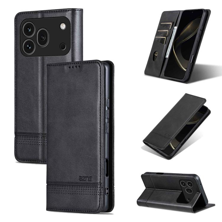AZNS Custodia per telefono in pelle a conchiglia con struttura in vitello magnetico, For Honor X80 Pro Max 5G, For Honor Play 80 Plus 5G, For Honor 600 Pro Global, For Honor 600 Global