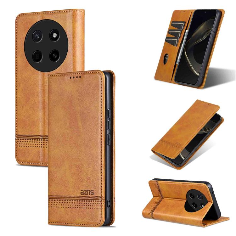 AZNS Custodia per telefono in pelle a conchiglia con struttura in vitello magnetico, For Honor X80 Pro Max 5G, For Honor Play 80 Plus 5G, For Honor 600 Pro Global, For Honor 600 Global